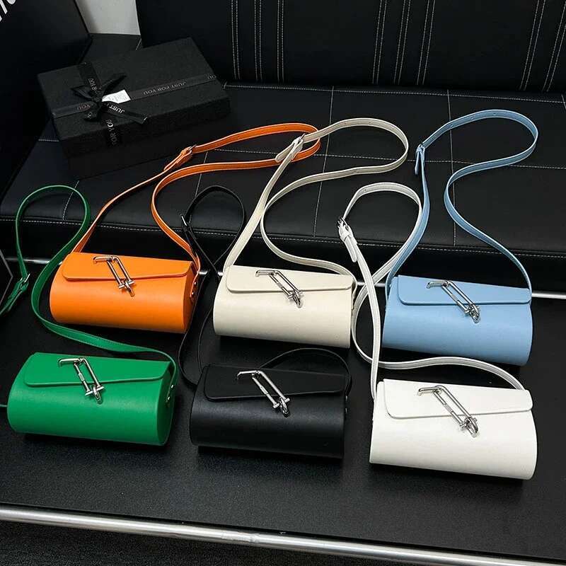 Green Orange For Women Fashion Shoulder Solid Pu Leather Designer Saddle Crossbody Bag Small Handbag Brand