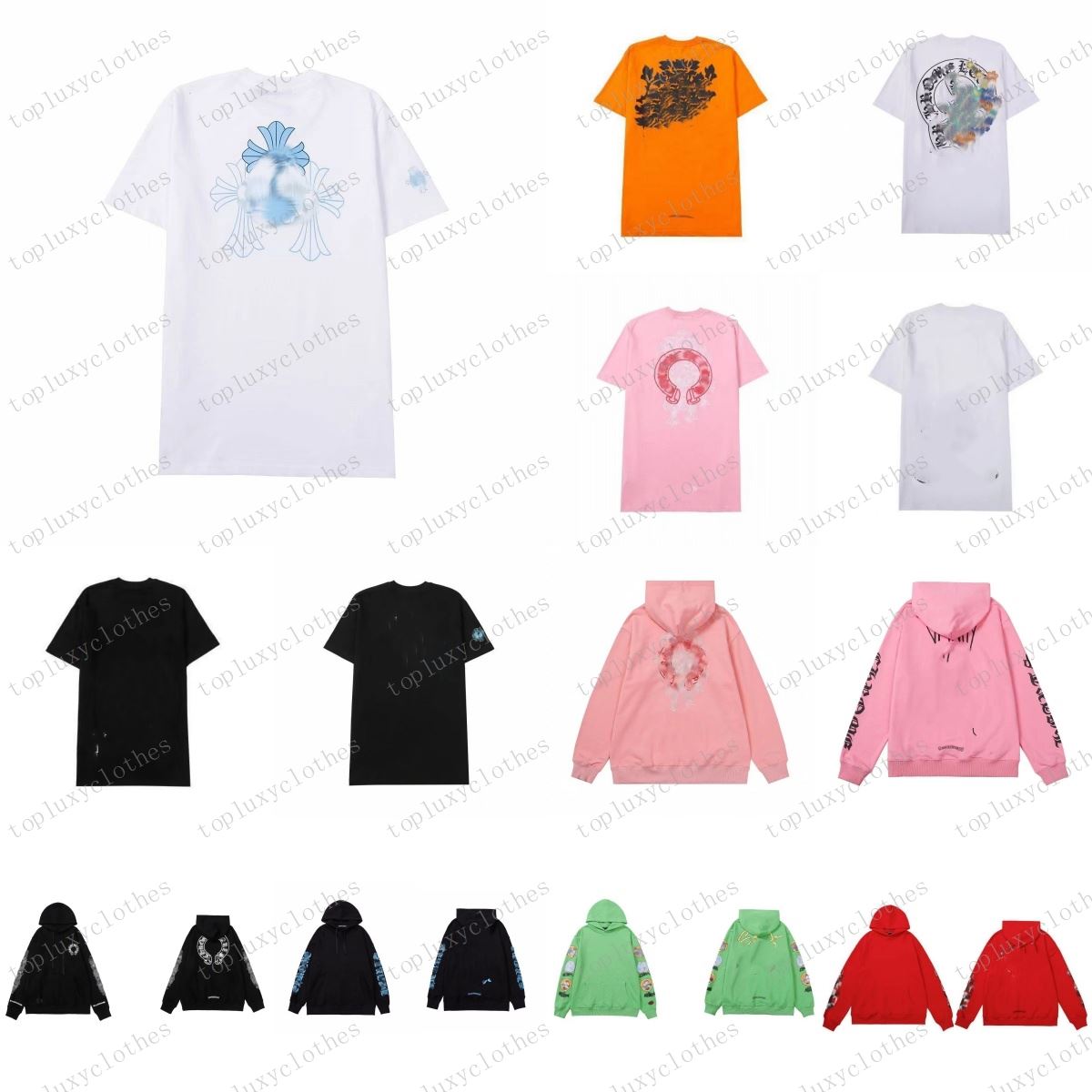 designer T-shirts: Designer men's and women's T-shirts, chrome printed T-shirts, spring and summer fashionable long-sleeved sweatshirts, fashionable street style