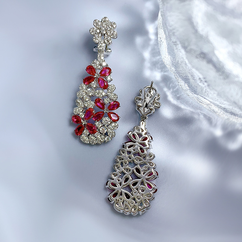 Stylish Designer Gemstone Adorned Blossom Studs by Premium Solid 925 Silversmith