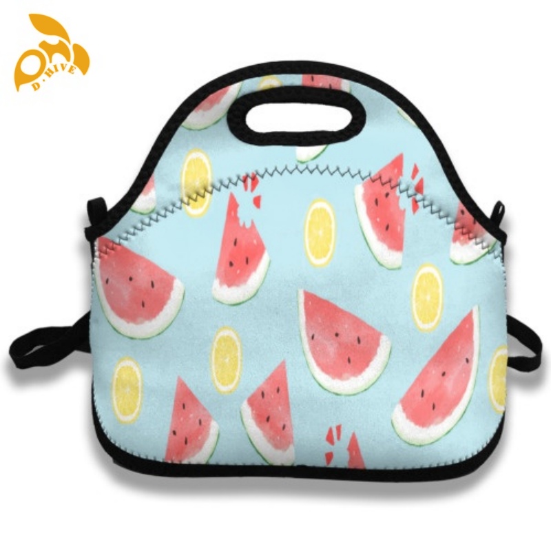 Free delivery. designers customize round, beige and black half-length, lightweight and simple children's meal bags