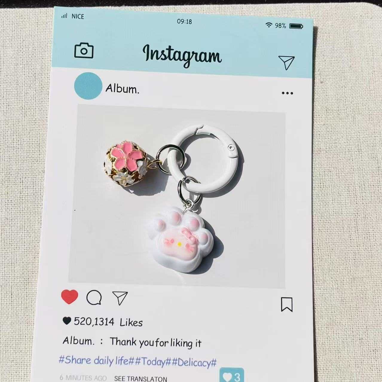 Cute Meow Claw Cute Cartoon Keychain Fun Bag Pendant Couple Girlfriend Accessories