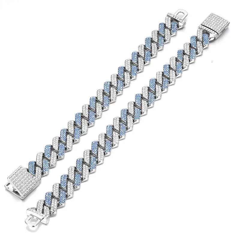 14mm Crystal Miami Iced Out Cuban k Bracelet For Men&Women Full Rhies Charms Hip Hop Jewelry Chain wholesale Gift