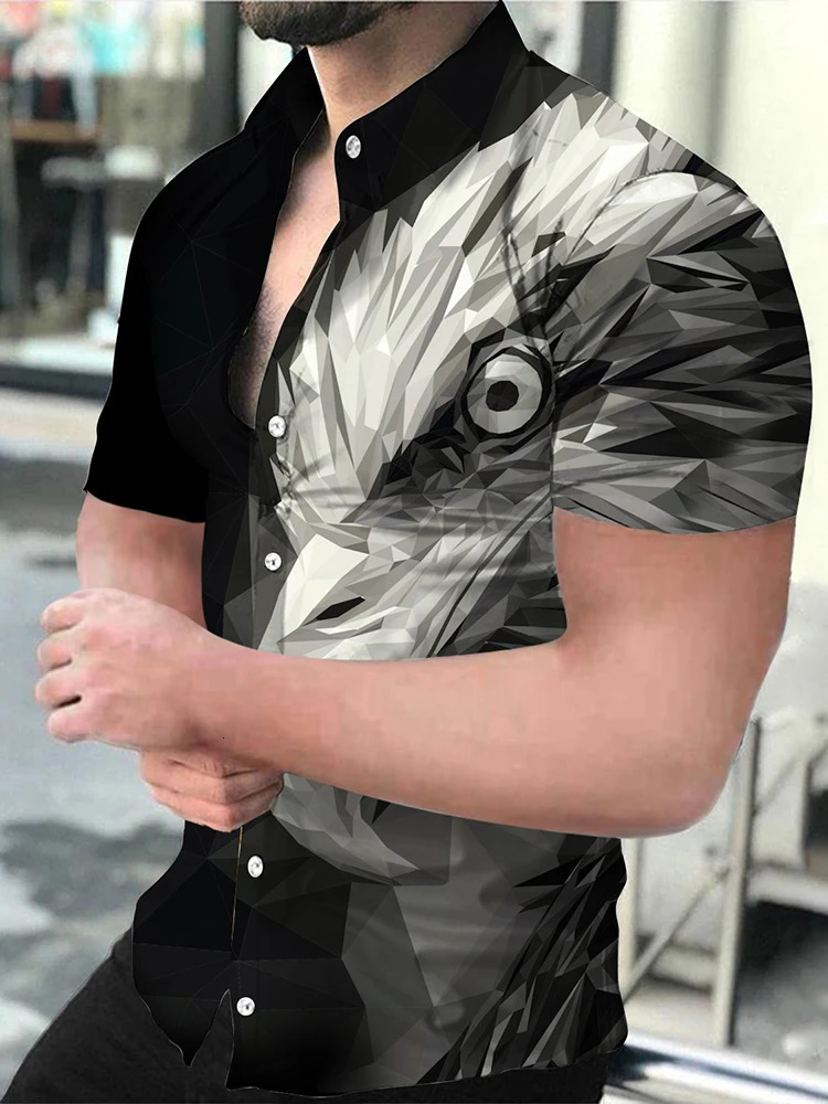 Shirt Owl 3d Print Shirts Men Women Fashion Oversized Blouse Mens Lapel Shirt Beach Camisas Mens Clothing Bussiness 250516