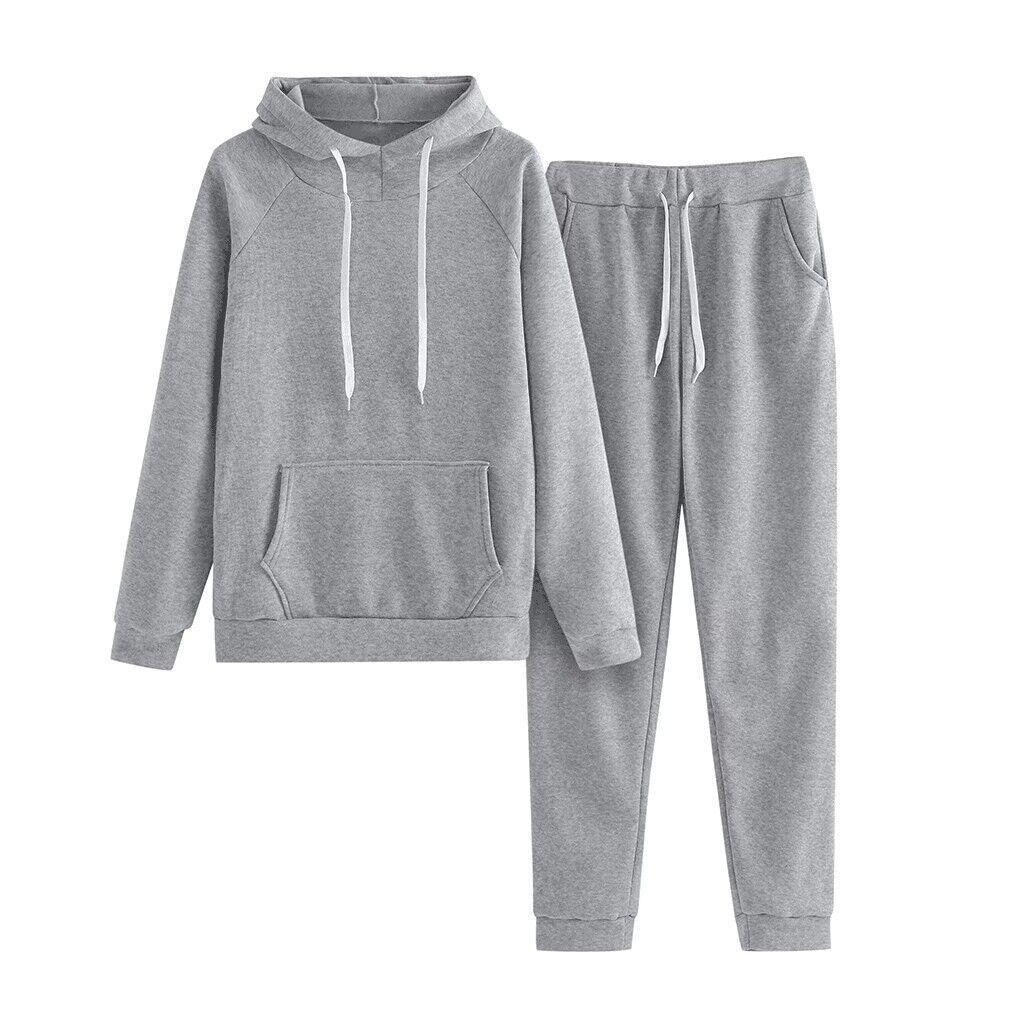 X1255 Large size long-sleeved hooded sweatshirt suit for men and women, women's casual loose two-piece suit