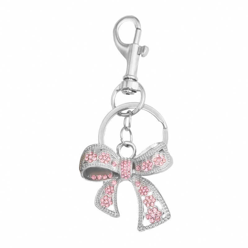 Colorful diamond bow bag pendant, keychain, light luxury design, women's shoulder bag decoration