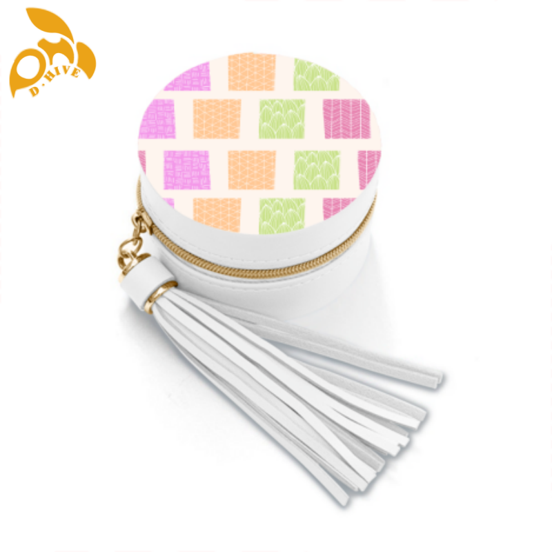 Free delivery. We offer free round portable blue and black cosmetic cases custom-made by top fashion designers in high-quality light beige