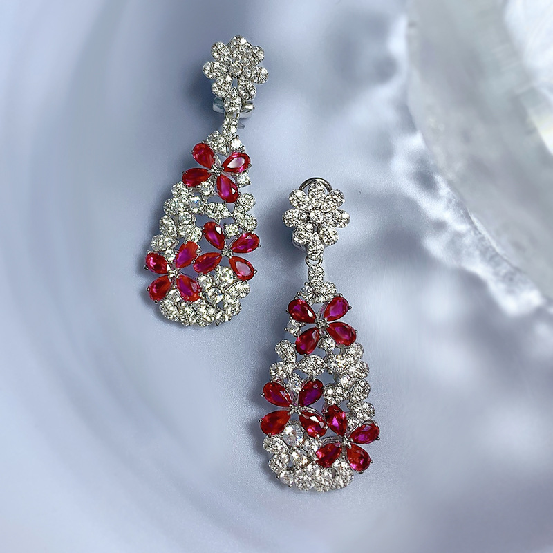 Stylish Designer Gemstone Adorned Blossom Studs by Premium Solid 925 Silversmith