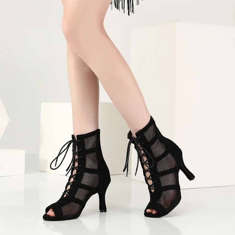 Women Boots Black Heels For Woman Latin Dance Girls Ladies Ballroom Modern Tango Dancing Salsa Sandals Party Shoes