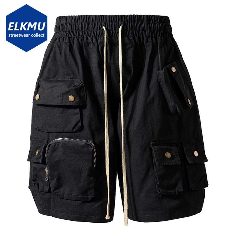 Hip Hop Y2k Streetwear Cargo Multi Pockets Tactical Fashion Man Shorts Techwear Haruku 2023 Summer Casual Short Pants