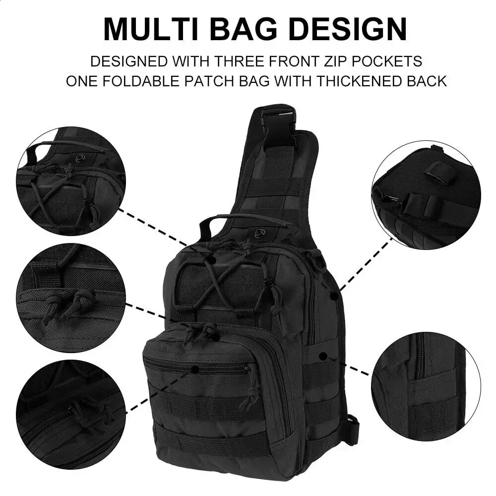 Waterproof Crossbody Chest Bag - Lightweight Shoulder Pack for Mens Outdoor Sports Biking 250603