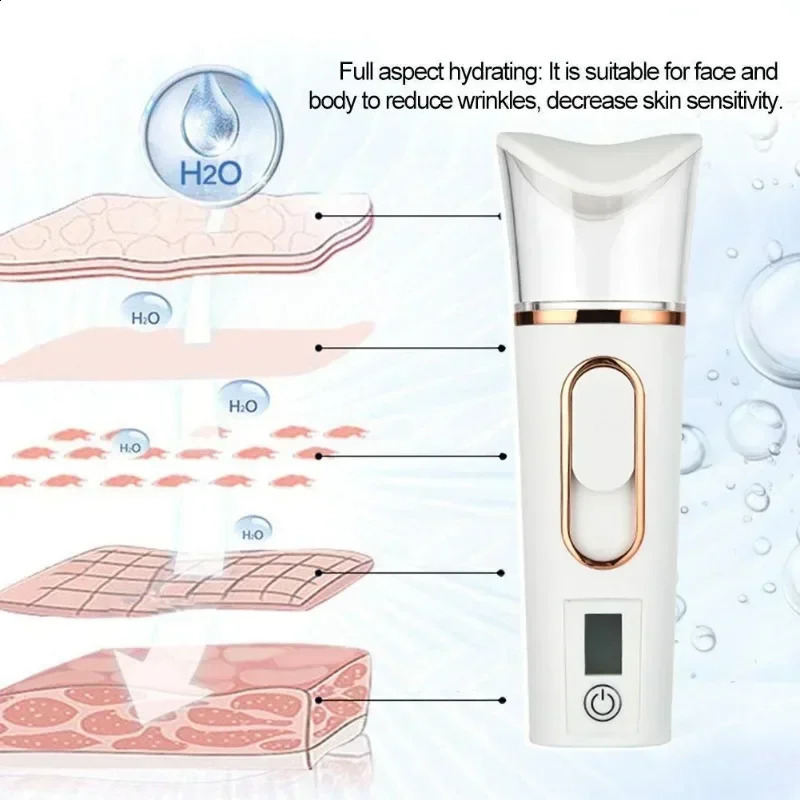 Nano Spray Facial Steamer Mini Handheld Portable 38ml Mist Sprayer Water Replenishment Device Hydration Humidifier Skin Care 250520