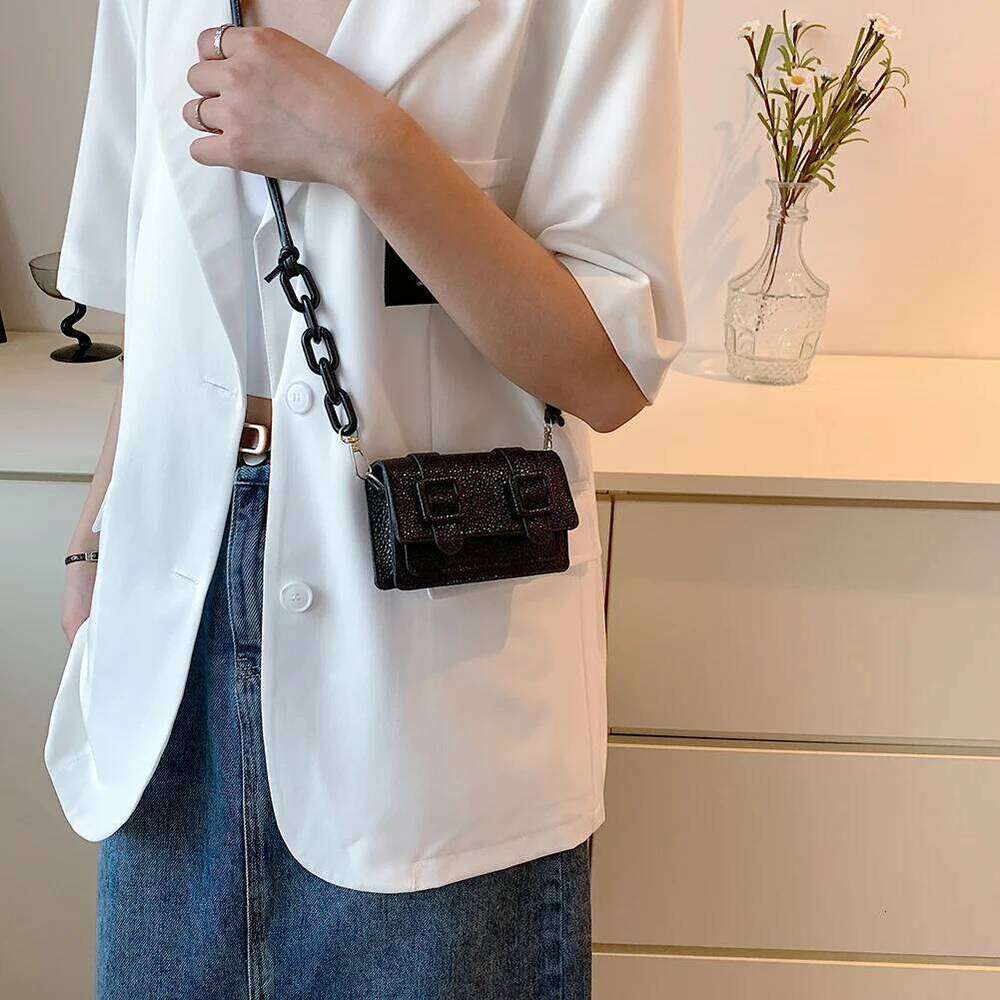 ddmy Mini Small Messenger Bag Women Girl Chain Purse PU Leather Brand Designer Handbags Ladies Retro Belt Buckle Crossbody Bags