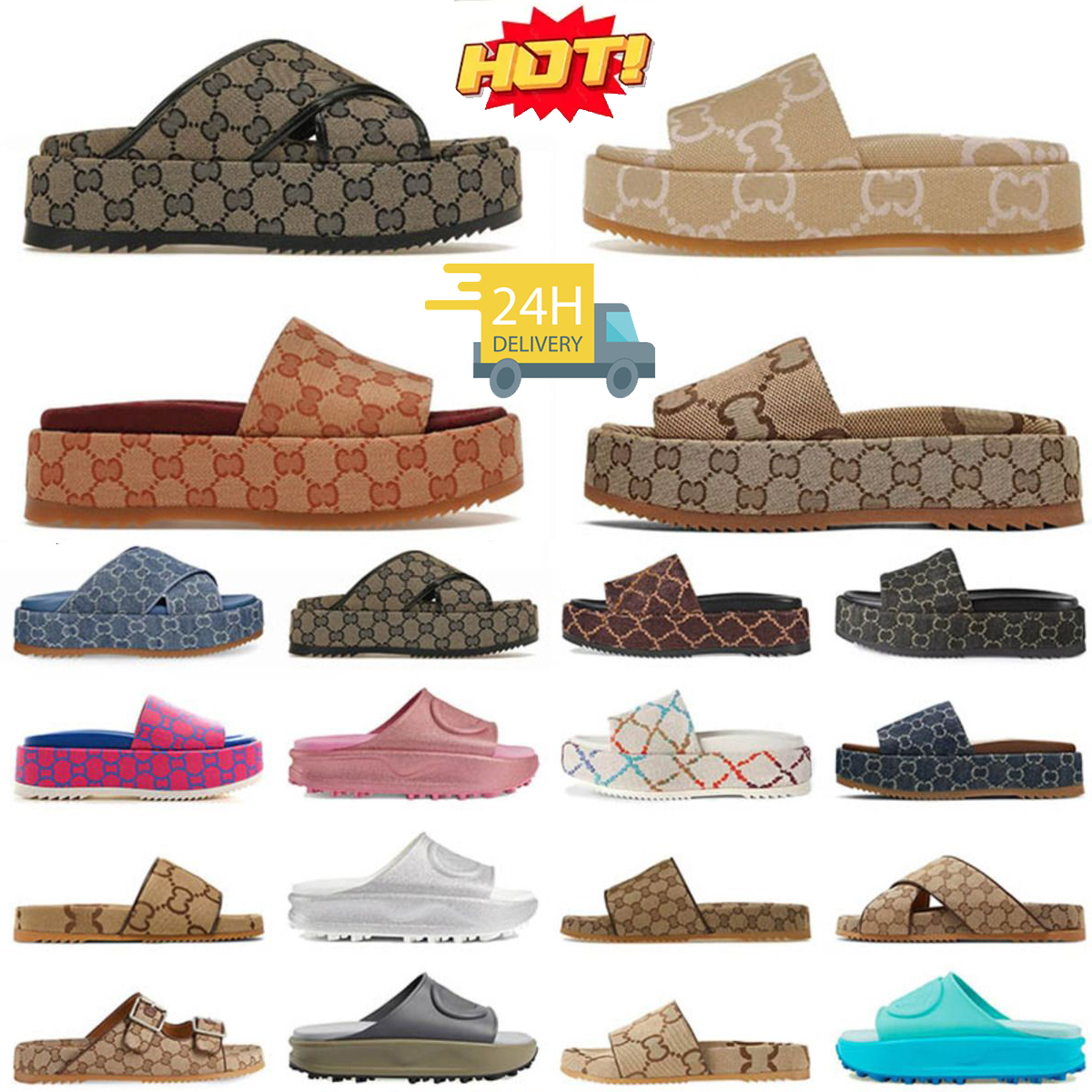 Designer Fashion Outdoor sandals Women Classic Flat Leather Slide Flat High Heel Slides Sandals Ladies Flat Beach Summer Fall Mules sliders Scuffs luxury shoes