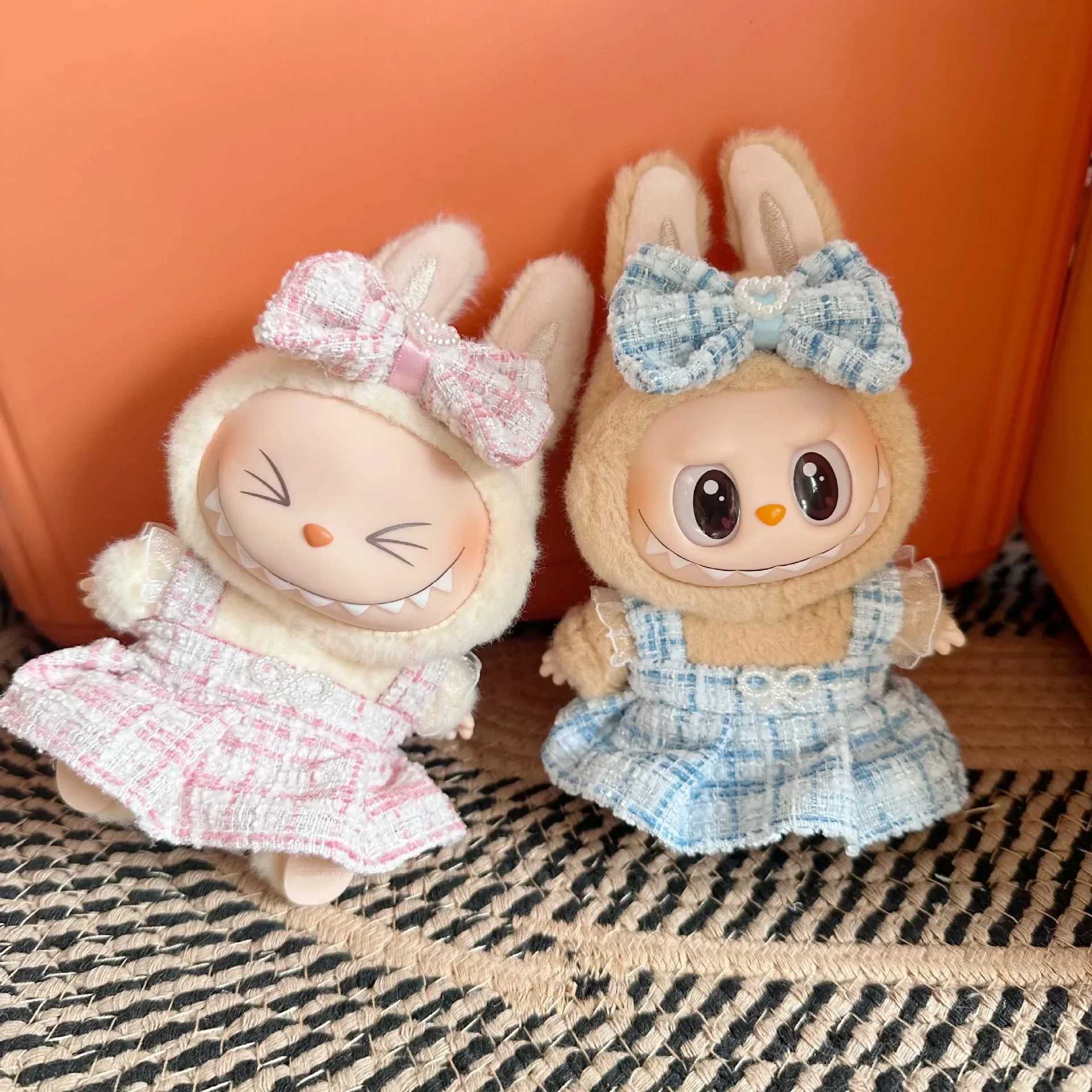 Cute Labubu Doll Outfit Accessories Classic Dress Set for 17CM V2 Mini Dolls Clothing Girl Kid Gift Labubu clothes luxury W250521