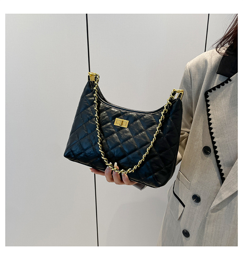 Designer Bag Free Shipping 2025 New Fashion Commuter Premium Texture Diamond Grid Chain Underarm Shoulder Bag for women