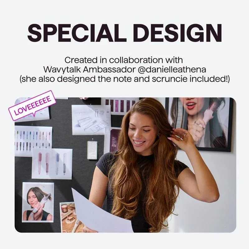 Wavytalk Steamline Pro Steam Hair Straightener Brush Hair Straightening Comb with Scrunchie and Glove W250521