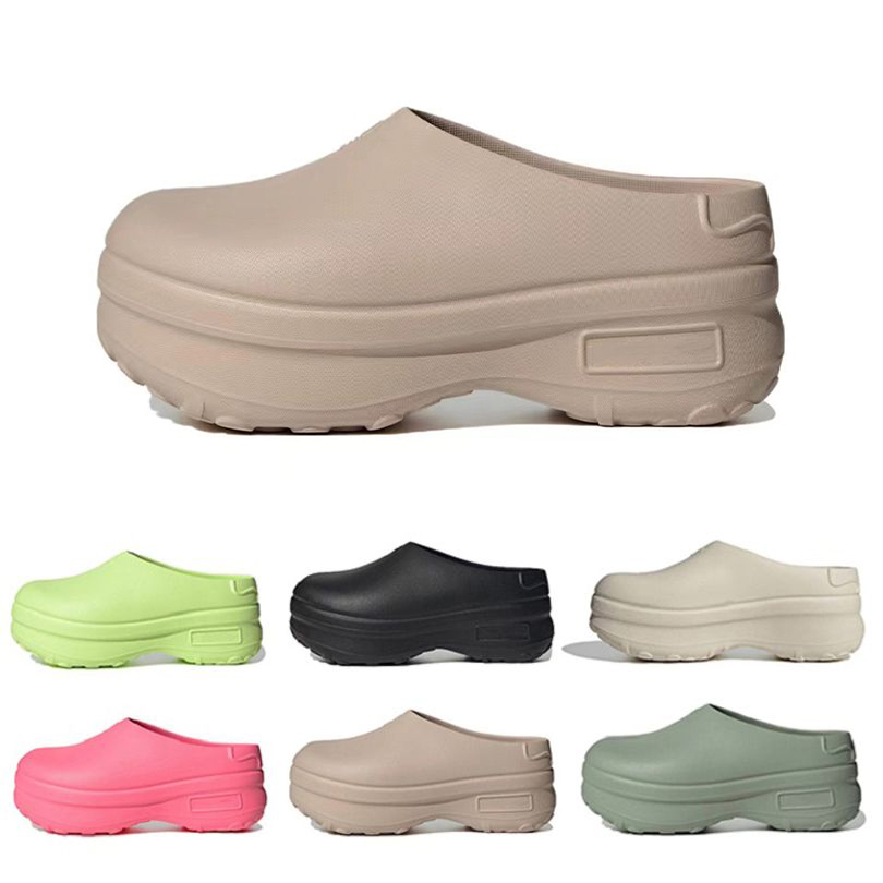 Designer slippers Adifom Stan Smith Platform Mule Chef Shoes Sier Wonder Taupe Core Black Lucid Pink Aqua Lemon summer sandals fashion womens flat slides EUR 34-44