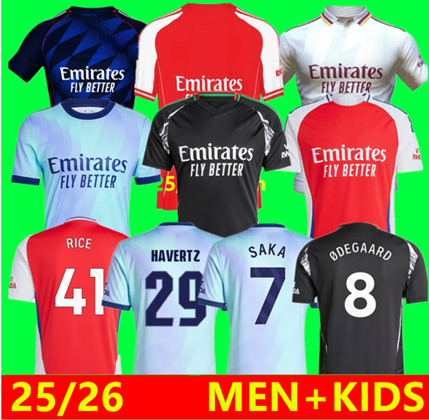 2025/26 ODEGAARD SAKA SALIBA RICE soccer jersey football shirt MARTINELLI 24 25 SMITH ROWE NKETIAH G.JESUS ZINCHENKO HAVERTZ Fans Player Men Kids kit uniforms