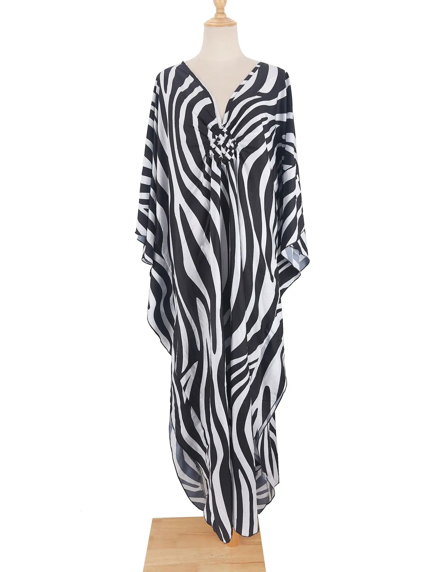Plus Size Kaftan Dresses for Women Wave Neck Swimsuit Cover Up Caftan Dress Plus Size Oversized Long Beach Dress 250520
