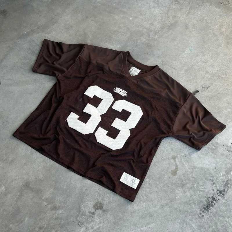 Y2K Retro Quick Dry Breathable Mesh T Shirt Men Women Street College Sports Wear Oversized Unisex Training Wear M250521