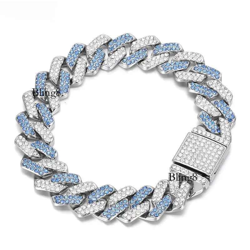14mm Crystal Miami Iced Out Cuban k Bracelet For Men&Women Full Rhies Charms Hip Hop Jewelry Chain wholesale Gift