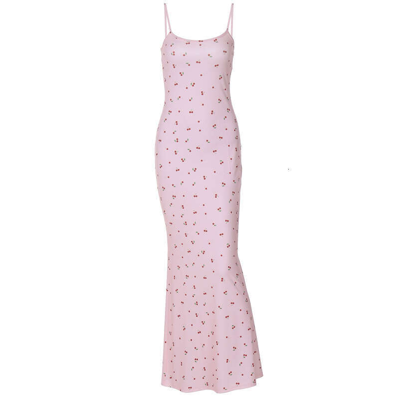 New Fresh And Sweet Style Camisole Slim Fit Bag Buttocks Long Floral Dress For Women B5
