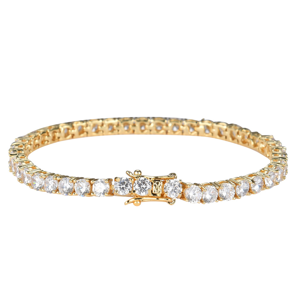 Tennis Bracelet Women Diamond 3mm 4mm 5mm Gold Platinum Rose Gold Bracelet Full Diamond Zircon 18K 6inch 7inch 8inch 9inch Real Gold Bracelet Luxury W