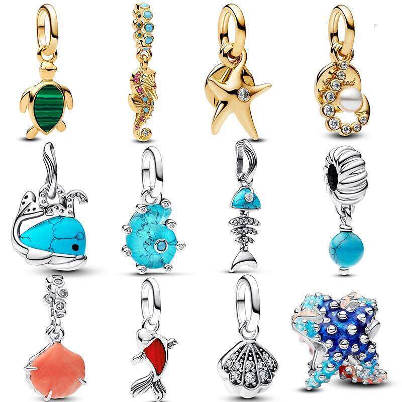 2025 New Hot Selling Ocean Collection Summer Charms Beads Fit 925 Sterling Silver Women's Bracelet DIY Jewelry Gift Fine jewelry wholesale
