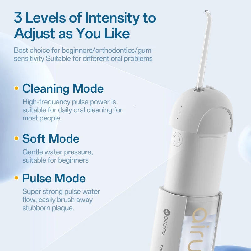Oral Irrigator Dental Water Flosser Portable 3 Modes IPX7 Waterproof USB Rechargeable 40 Days Battery Life Teeth Cleaner 150ML 250519