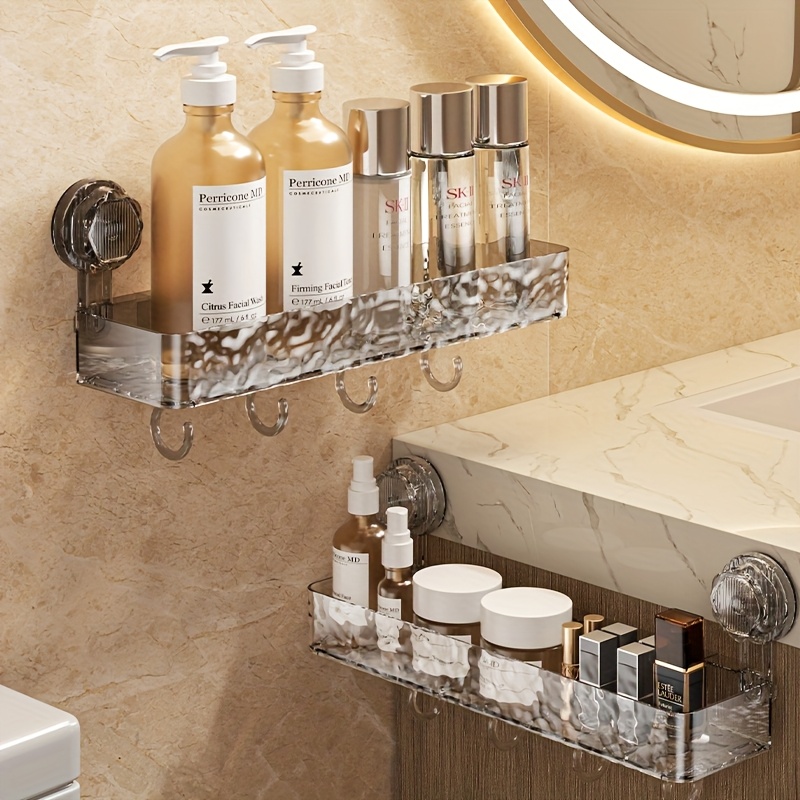 Water ripple suction cup shelf bathroom wall-mounted no-hole bathroom sink sink supplies storage shelf