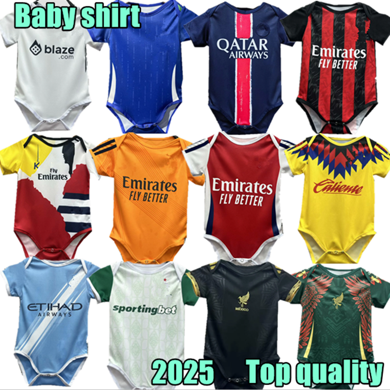 Baby Shirt 2025 Baby Soccer Jerseys AC MadridS MBAPPE 24 25 Home Girls Football Kids Milan city boy Shirt Top quality Baby Soccer Wear