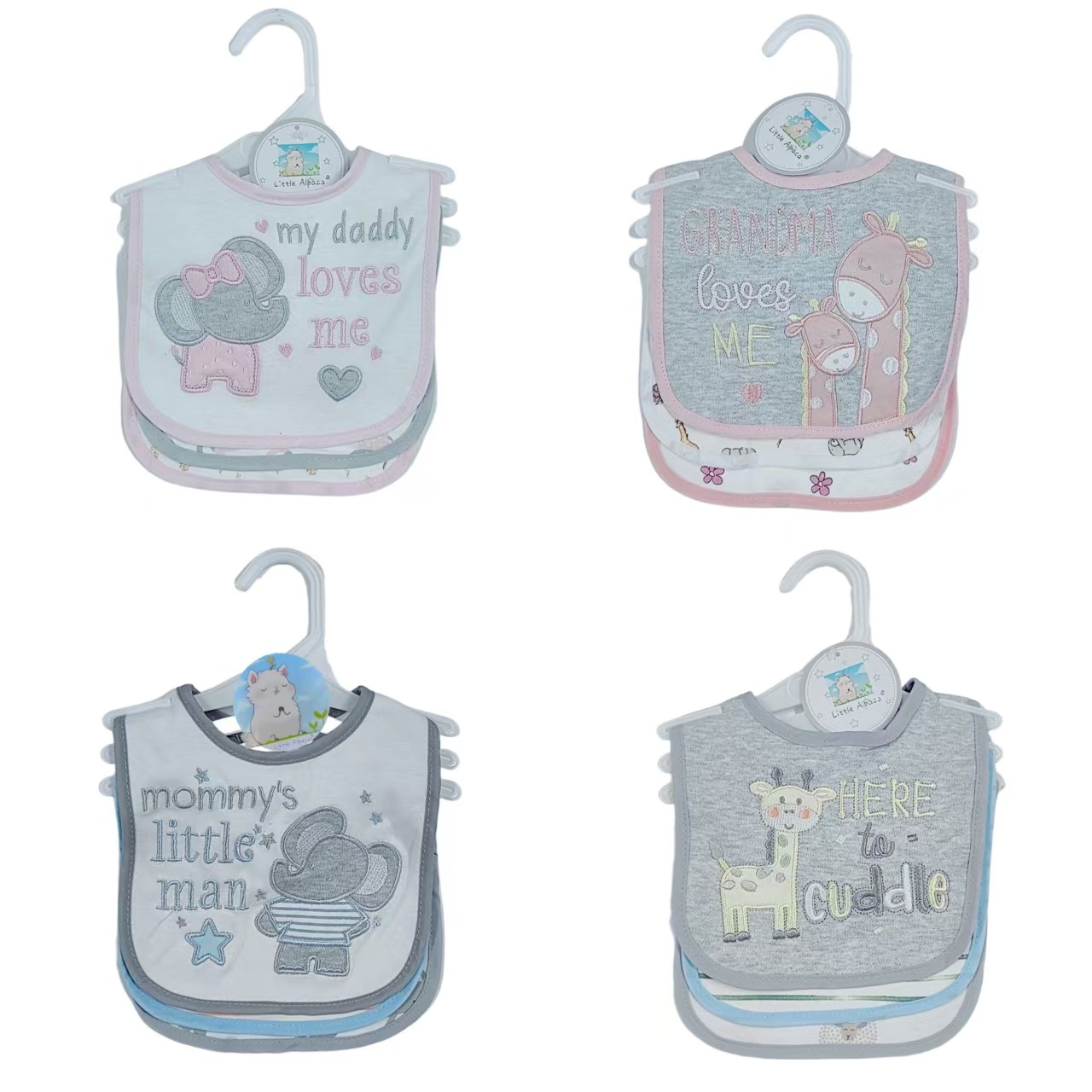 Waterproof High Quality Random Color Cartoon Print 0-2 Year Old Bib New Born Baby Gift Set