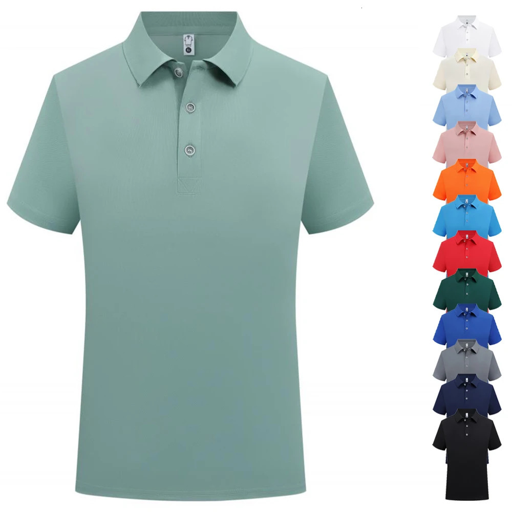 Plain Black Polo T Shirt Men Wholesale Summer Short Sleeve Formal Collar T Shirt Men Fashion Polyester Tshirt Polos Pour Hommes 250517