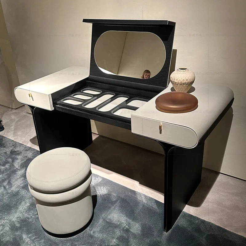 Black Drawers Dressing Table Jewelry Storage High End Dressing Table Mirror Stool Tocador De Maquillaje Nordic Home Furniture