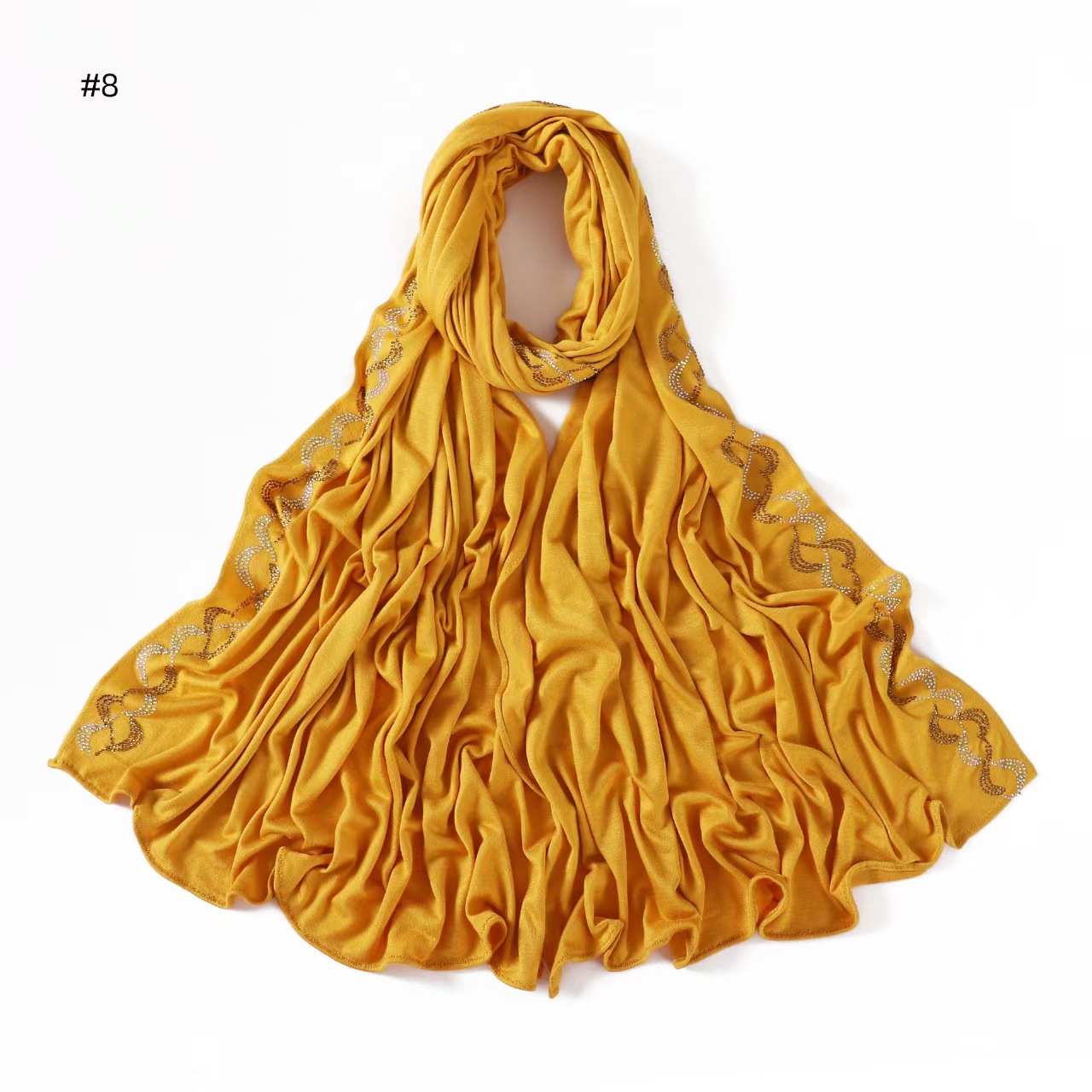 T765 cotton two-color wave hot diamond sweat cloth long scarf modal shawl scarf headscarf