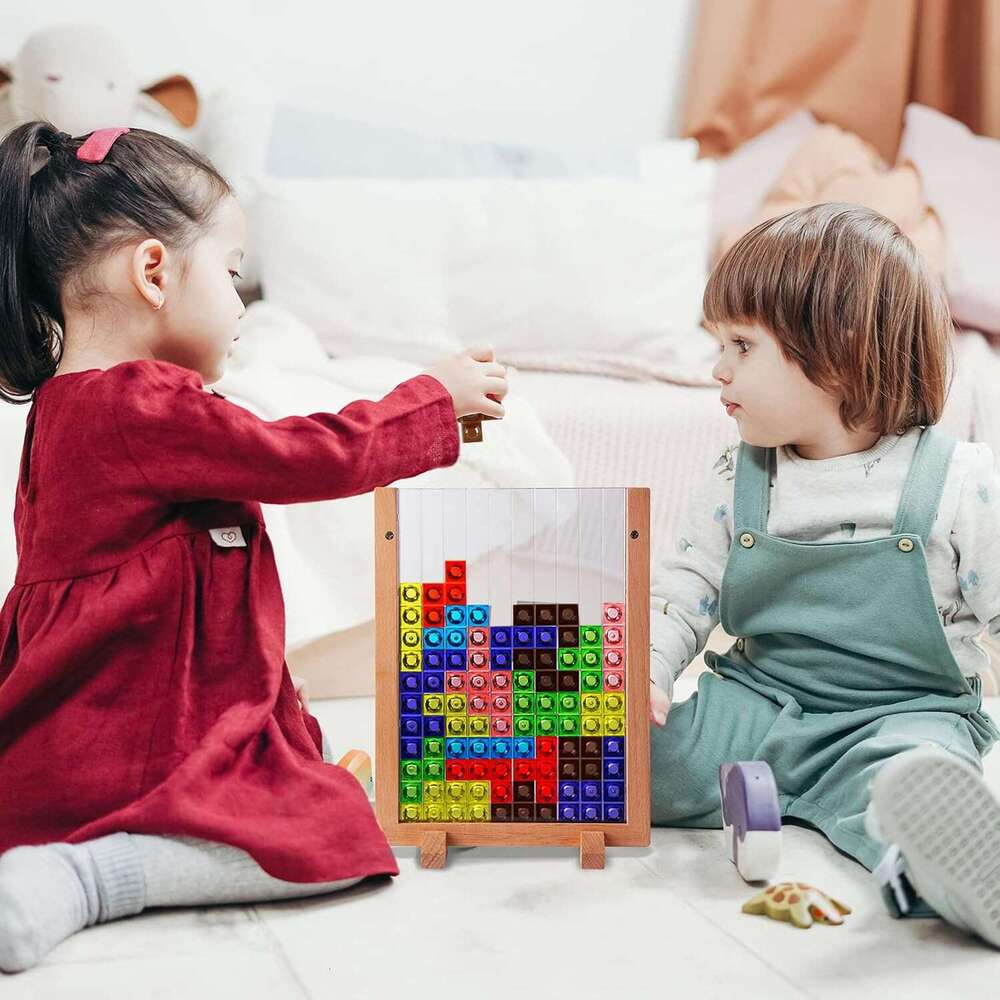 DHGadgets Russian Blocks Puzzle,3D Transparent Brain Teaser Toys, 3D Puzzles, Montessori Toys for 3 4 5 6 7 8 9 10 Year Old Boys Girls Kids