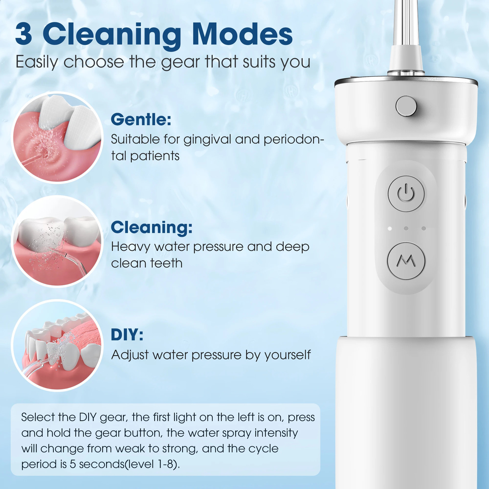 SEJOY Oral Irrigator Water Flosser Portable Dental Water Pick Waterproof Mouth Washing Machine Home-appliance 250520