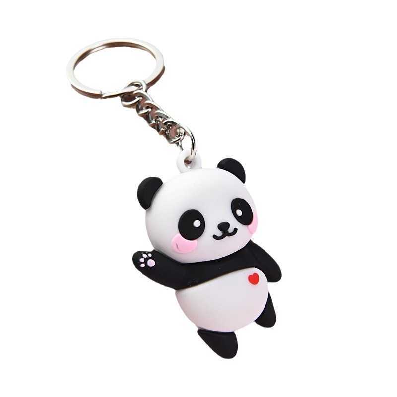 Cute national treasure panda cartoon keychain playful panda bag pendant push pendant small gift