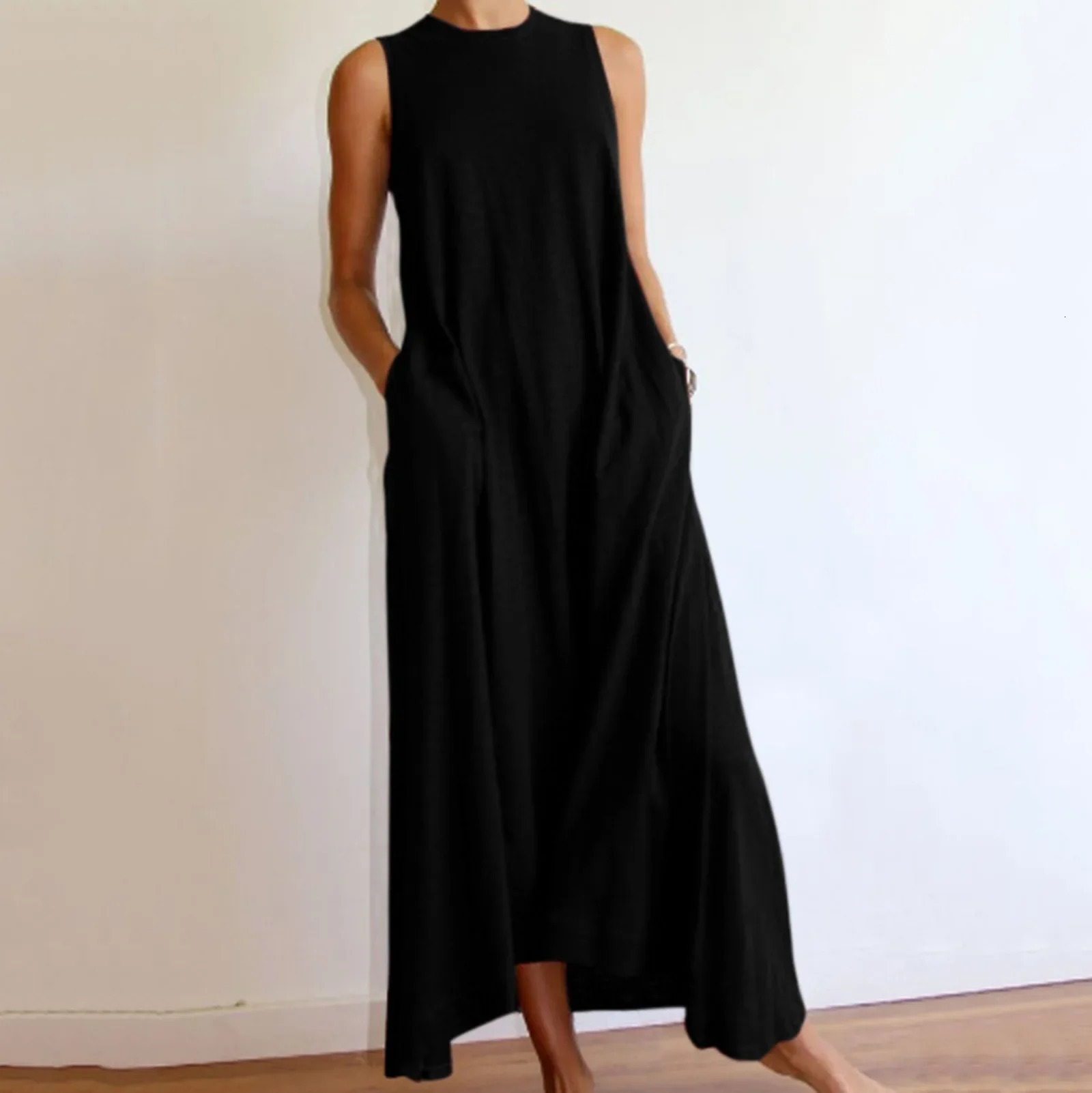 Plus Size Vova Womens Knit Round Neck Dress Large Size Summer Cross-Border Fashion Trendy Long S... 250520