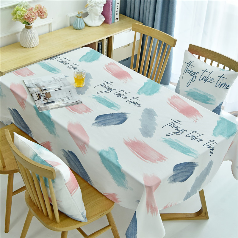 A712 tablecloth Nordic ins style oil-proof and waterproof tablecloth washable rectangular small fresh coffee table round table tablecloth