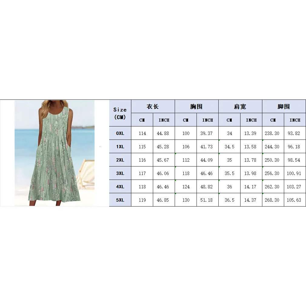 Womens PLUS SIZE Summer Sleeveless Print Casual Dress for Holiday Women Clothing Maxi Dress White Dress summer dress 250520