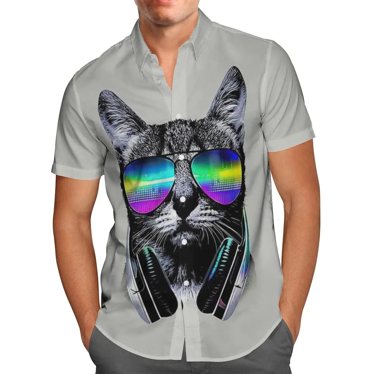 Oversized Streetwear 3D Anime Green Short Sleeve Hawaiian Shirt Mens Beach Summer 5XL Social Homme-863 250516