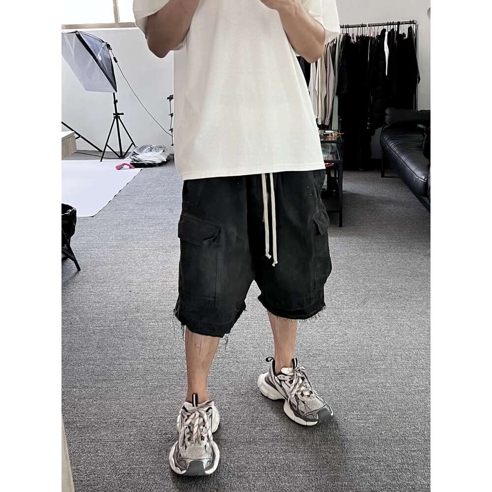 Owen Seak Men Casual Jeans Short Cotton Harem Gothic Style Men's Clothing Sweatpants Summer Women Loose Black Shorts