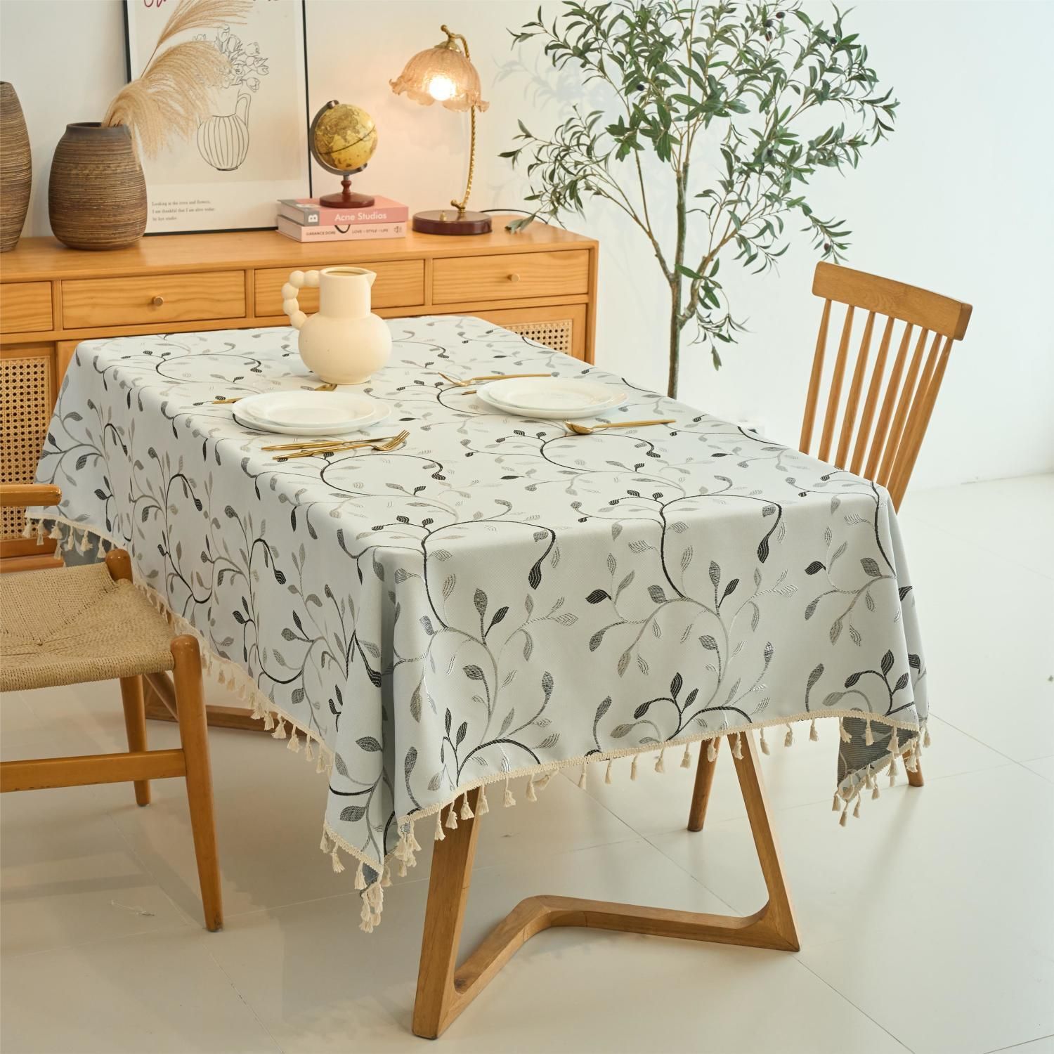 B384 Nordic tablecloth fabric imitation digital waterproof and oil-proof washable rectangular coffee table table mat tablecloth desk net red