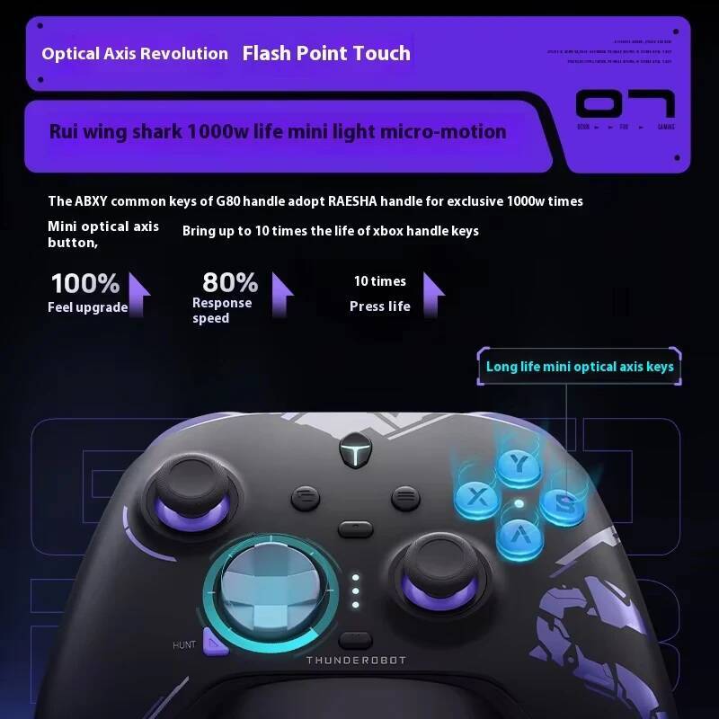 New ThundeRobot G80 Ultimate Gamepad Wired/2.4G/Bluetooth Tri-Mode For NS Xbox Quad Motor Hall Joystick Custom Gaming Controller