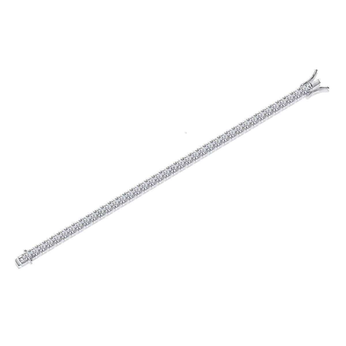 30-Point Moissanite Bracelet with Hip Hop Style Rhodium Silver 925 Tennis Chain Christmas Bracelet Wholesale