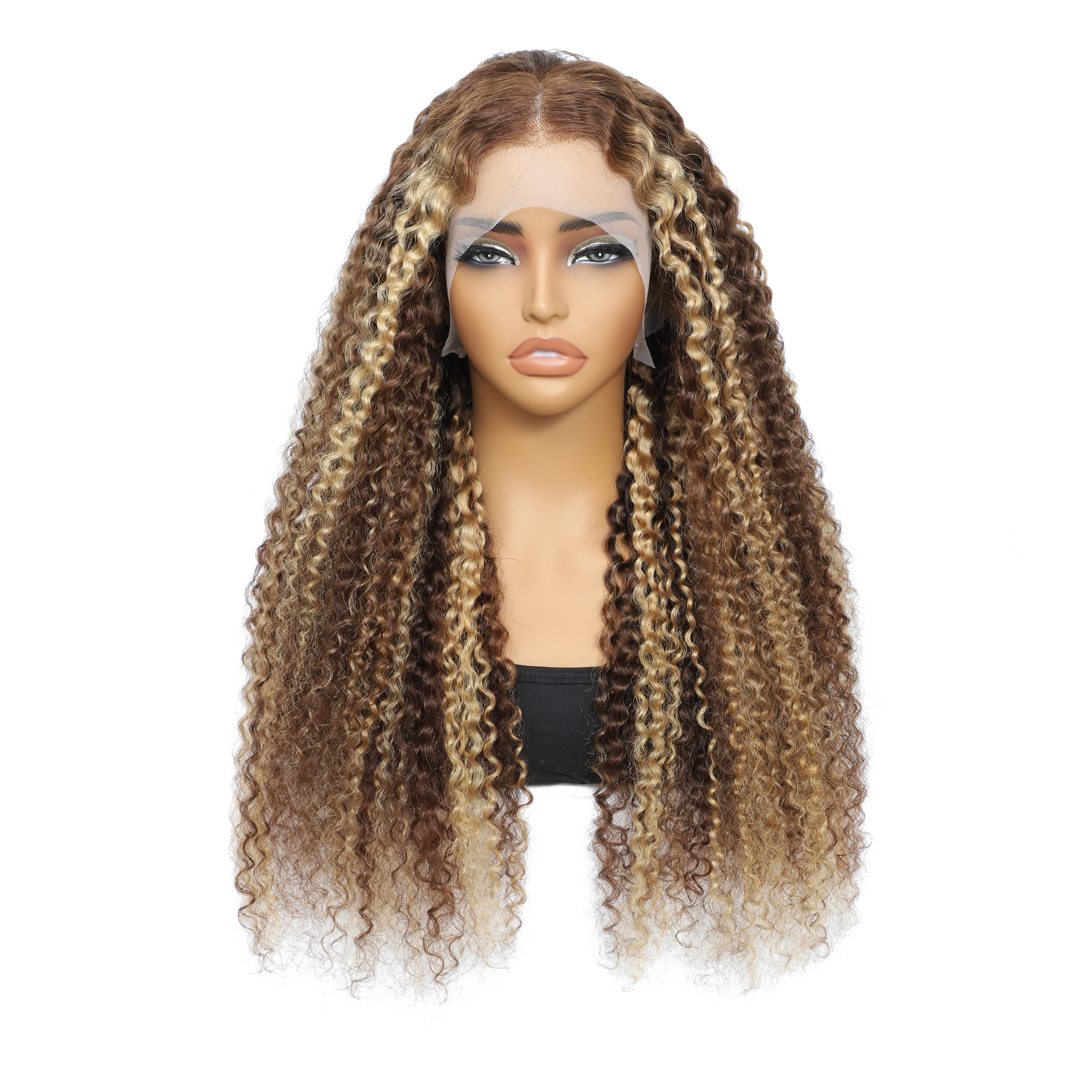 18-30 inches 13x6 4/27 # lace front wig for human hair | women's curly human hair with free stitching and natural hairline