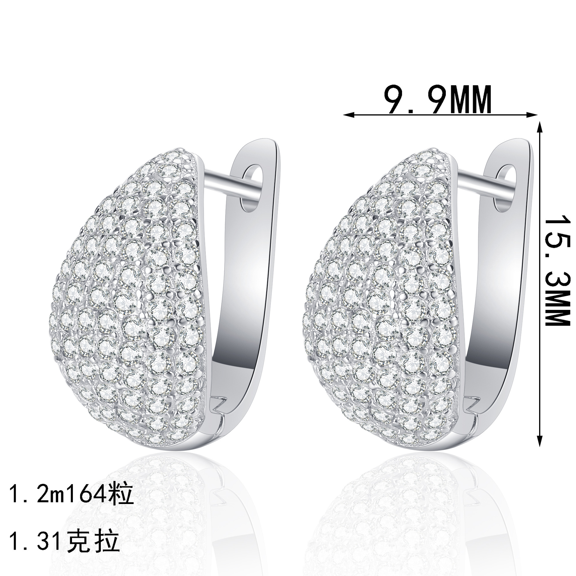 S925 Sterling Silver Moissanite Pear-Shaped Earrings, Simple & Elegant, Perfect for Fashion and Special Occasions