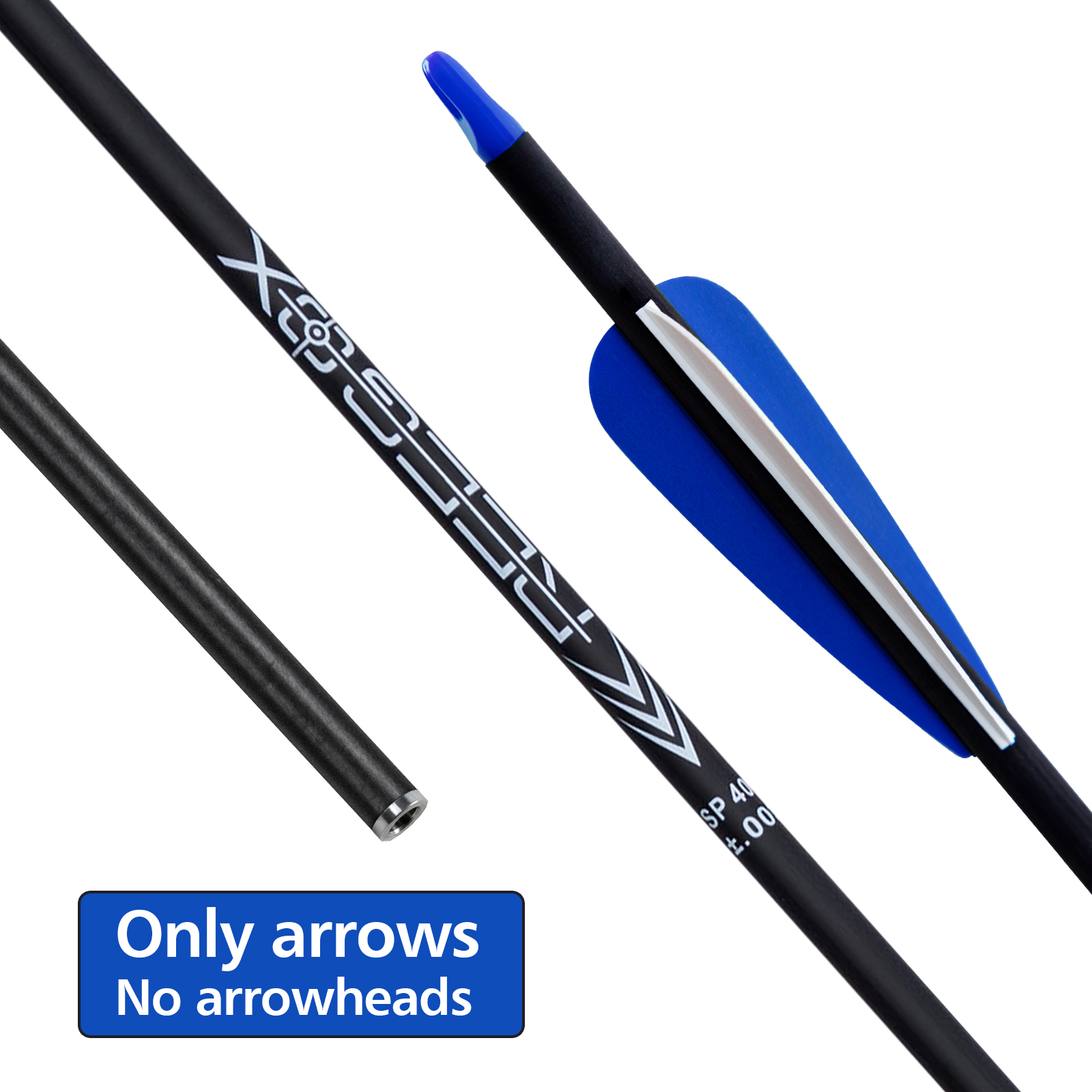 Arrows Without Arrowheads Spine250-600 31inch Carbon Archery Hunting Arrow Targeting Arrows 6.2mm Training Arrows for Recurve Bow and Compound Bow (12