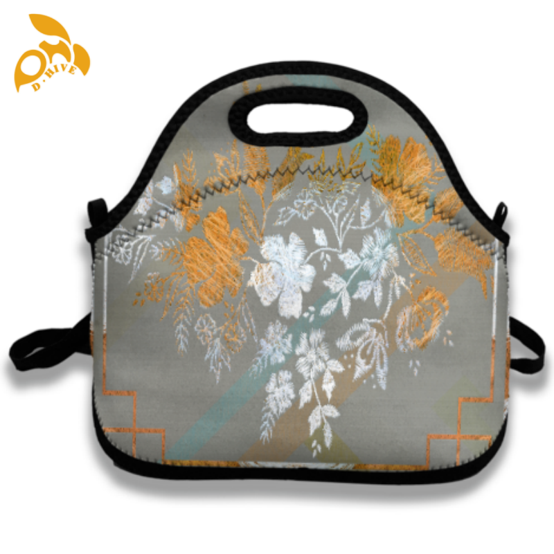 Free delivery.top designers customize round, beige and black half-length, lightweight and simple children's meal bags